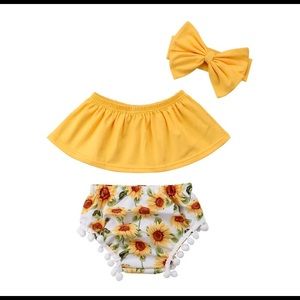 Baby girl sunflower outfit